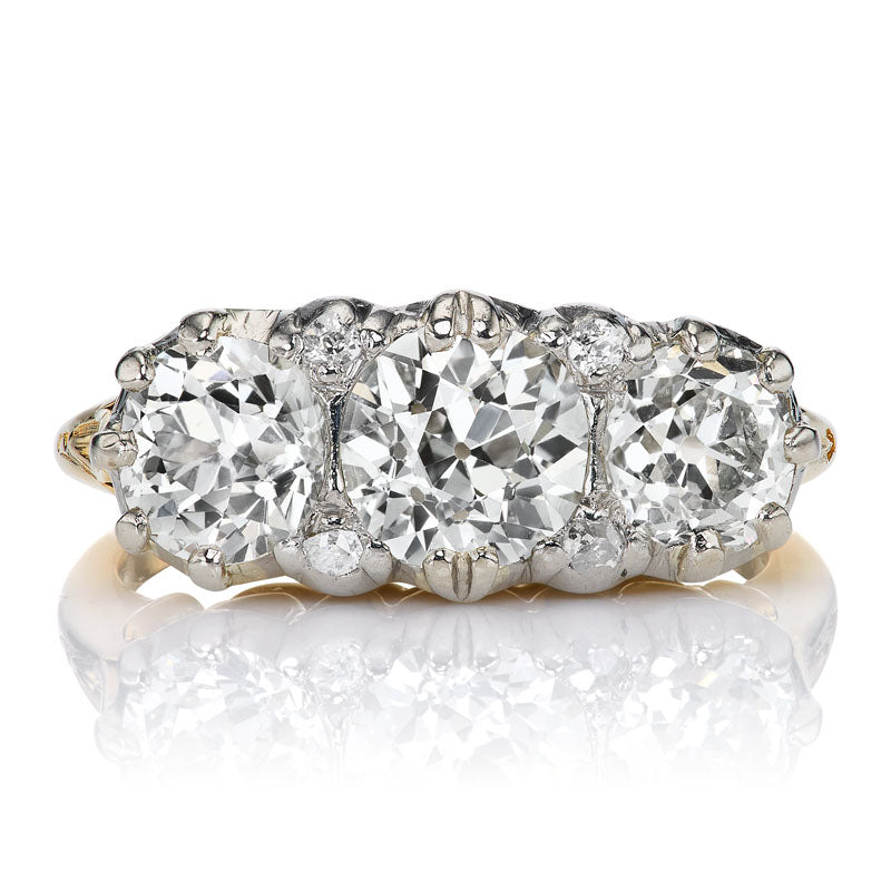 Vintage Two-Tone Three-Stone Diamond Ring