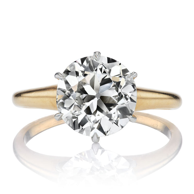 Vintage Solitaire Diamond Ring in Two-Tone Setting
