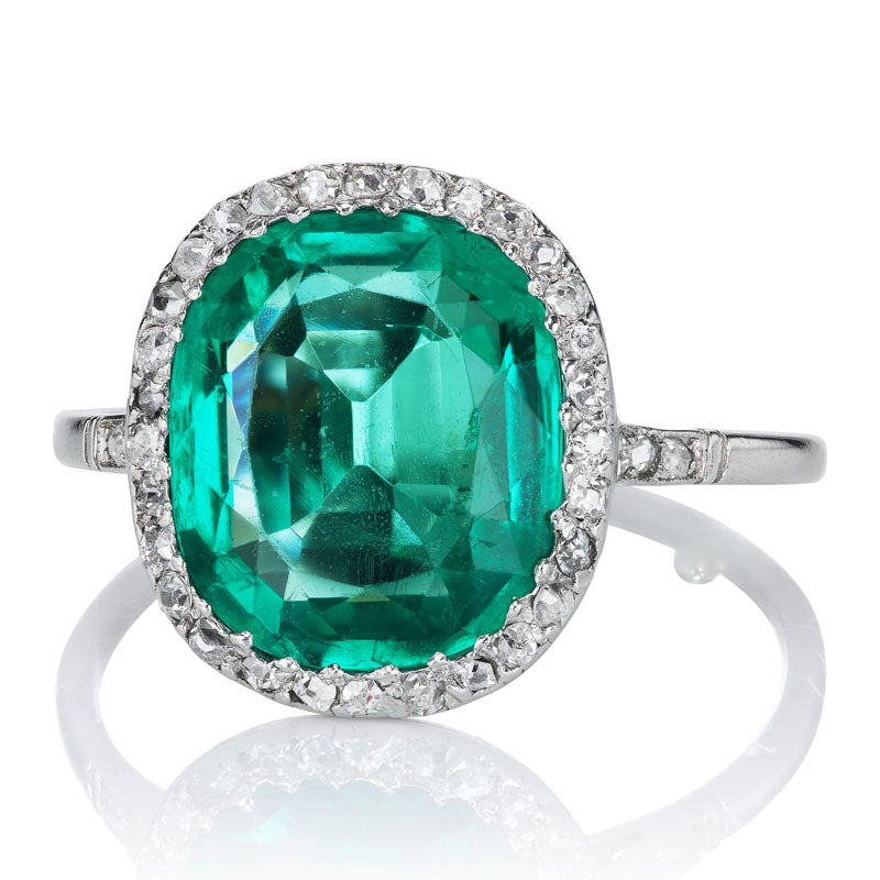 Colombian Emerald Ring diamond engagement ring with gemstone