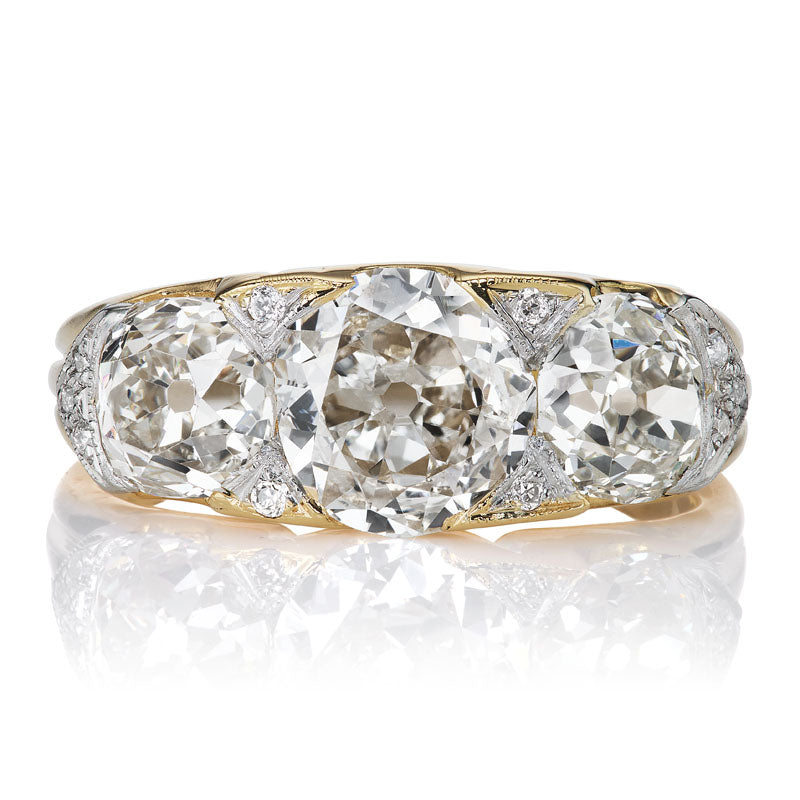 Three Stone Half Hoop Engagement Ring