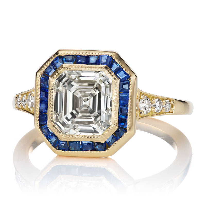 1.82ct asscher cut diamond diamond with gemstone