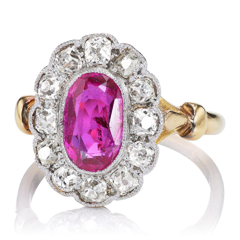 1.22ct Ruby Cluster Ring diamond with gemstone