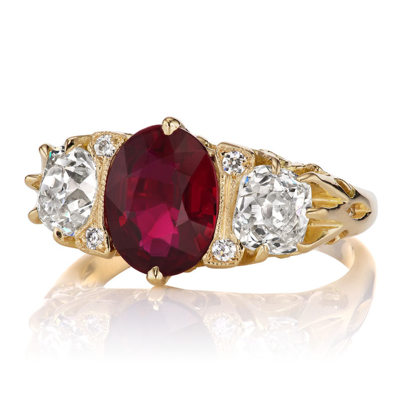 2.03ct Heated Thai Ruby diamond with gemstone