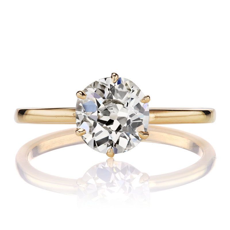 Prong Set Solitaire 1.43ct Old Mine Cut Diamond