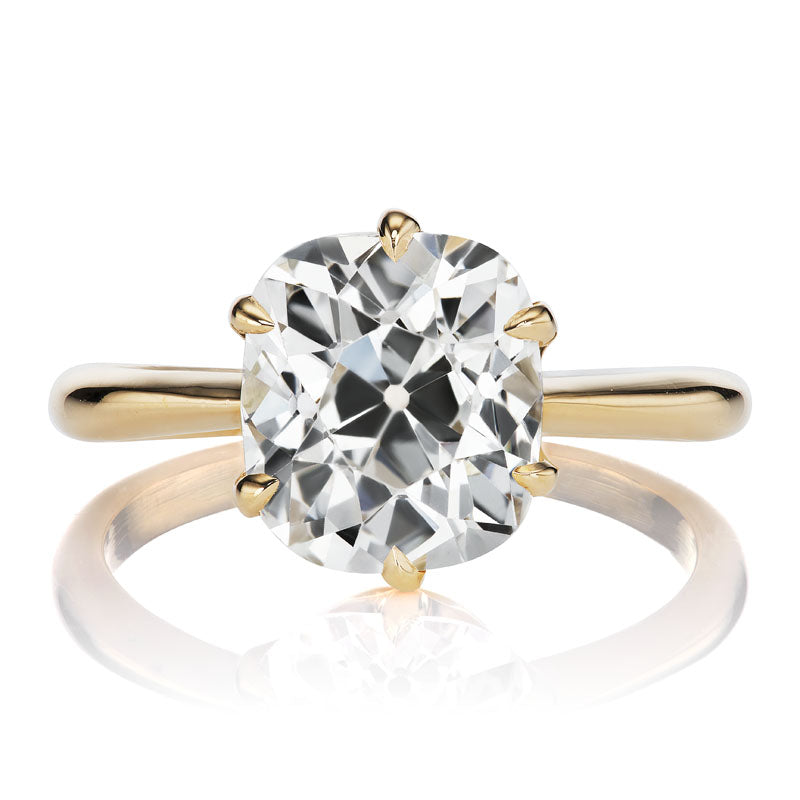 2.95-carat Elongated Old Mine Cut Diamond Solitaire