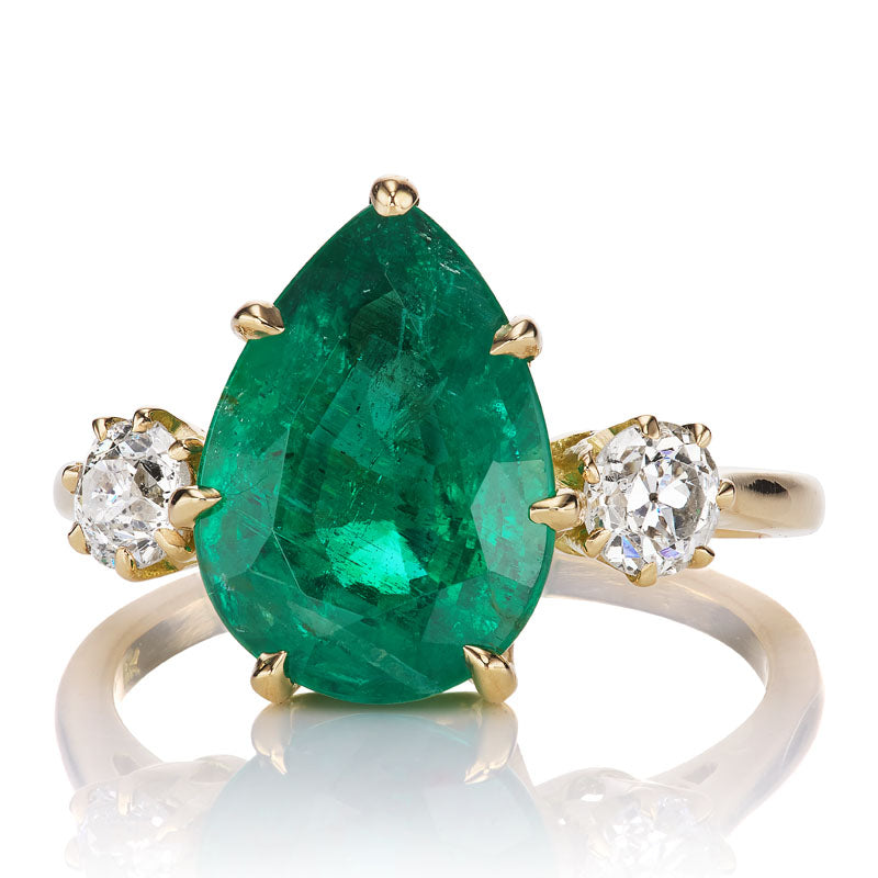 3.59ct zambian emerald diamond with gemstone
