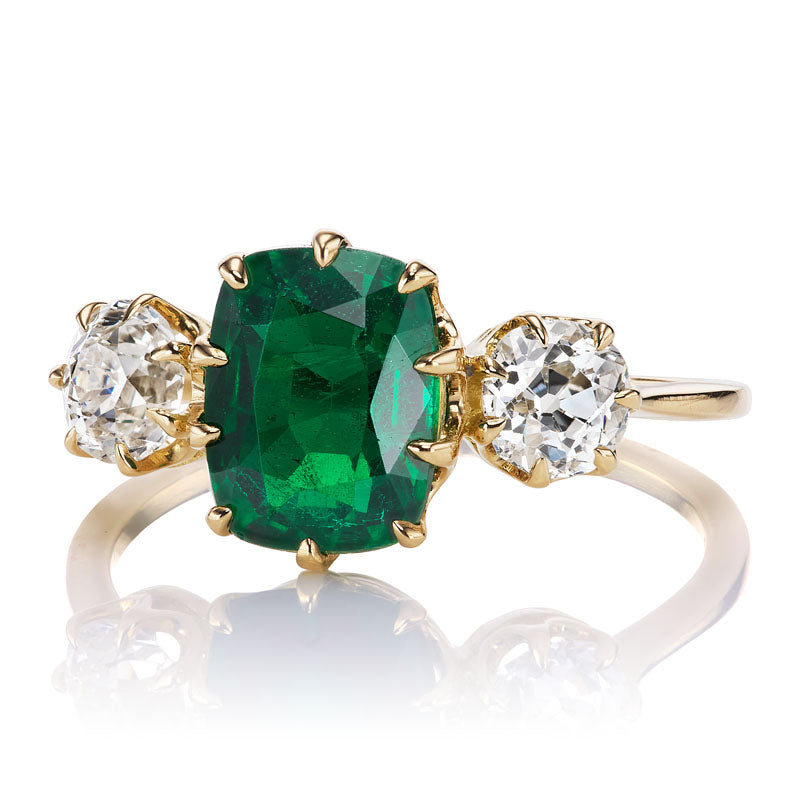 1.77ct zambian emerald diamond with gemstone