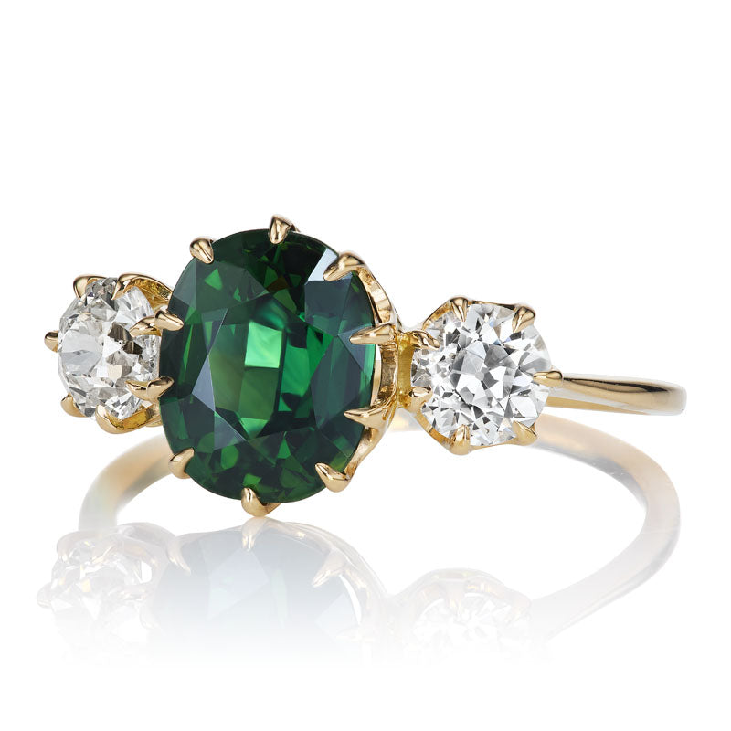 2.58ct heated sapphire diamond with gemstone