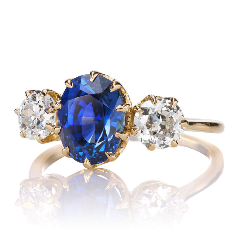 2.62ct heated sri lanka sapphire diamond with gemstone