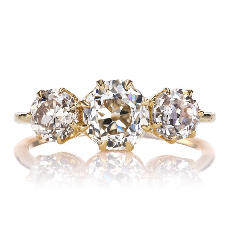 1.04 Carat Old European Cut Three Stone Ring