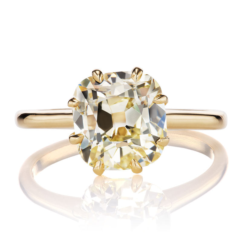 3.10 carat Solitaire Old Mine Cut Diamond Engagement Ring