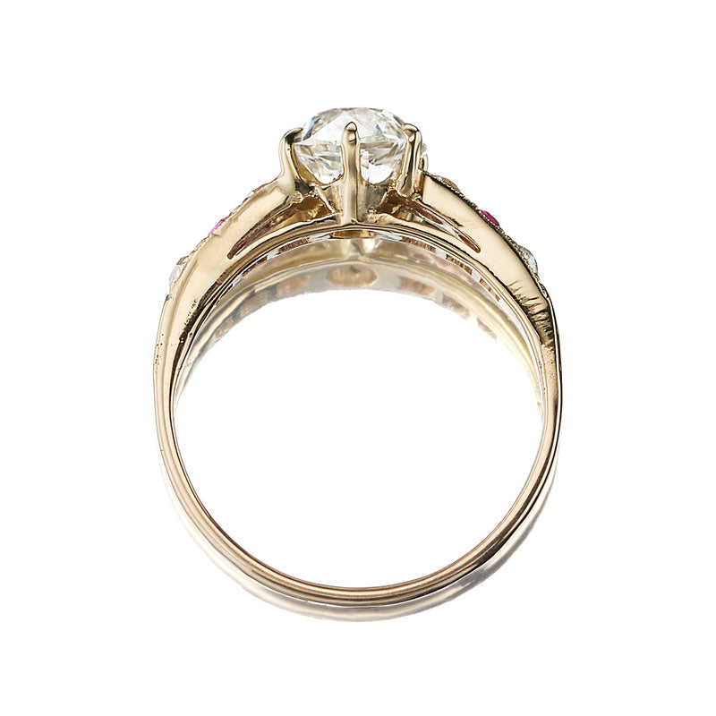 1-2 Carats gemstones vintage engagement ring