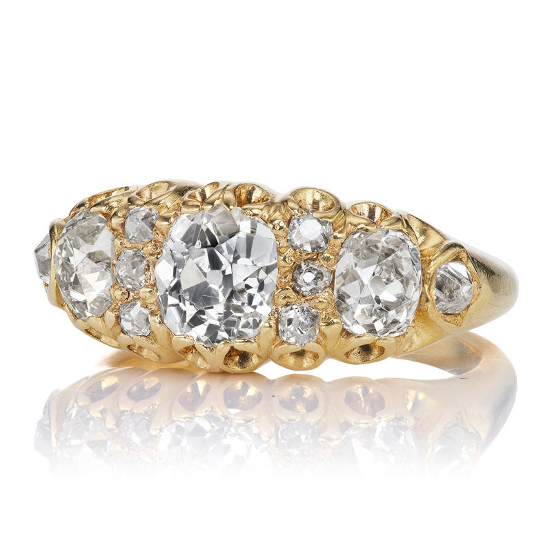 Victorian Half Hoop diamond engagement ring