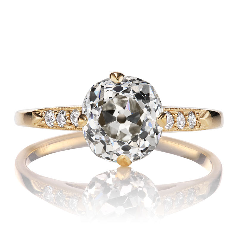 1.97ct Old Mine Cut Diamond Set in Compass Prongs