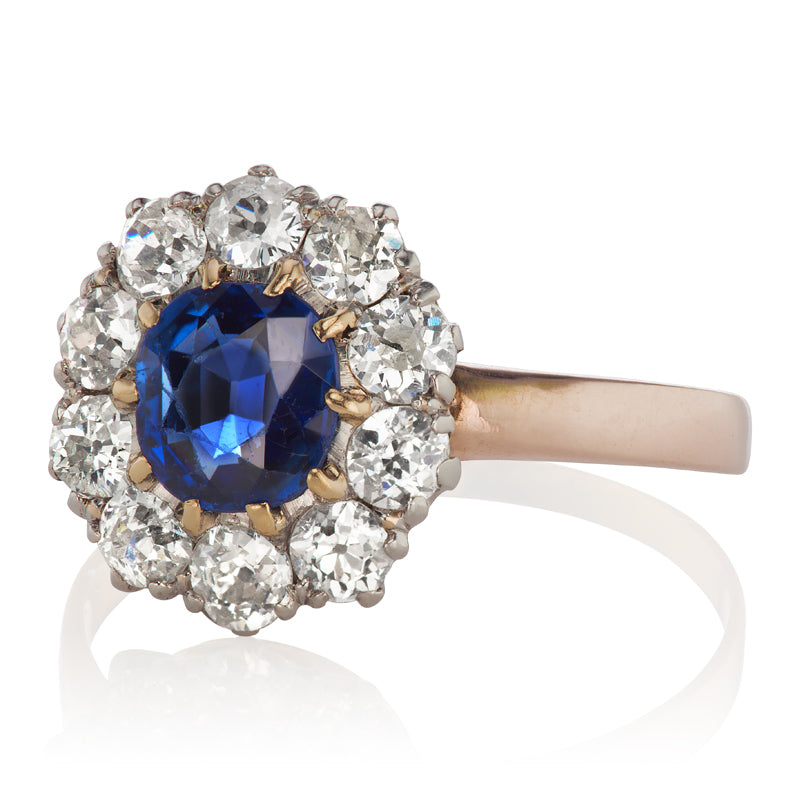 Sapphire + Diamond Cluster Ring diamond engagement ring with gemstone