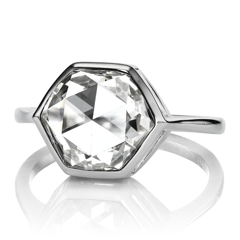 2.90ct hexagonal rose cut diamond diamond