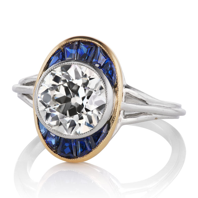 2.01ct old European cut diamond diamond with gemstone