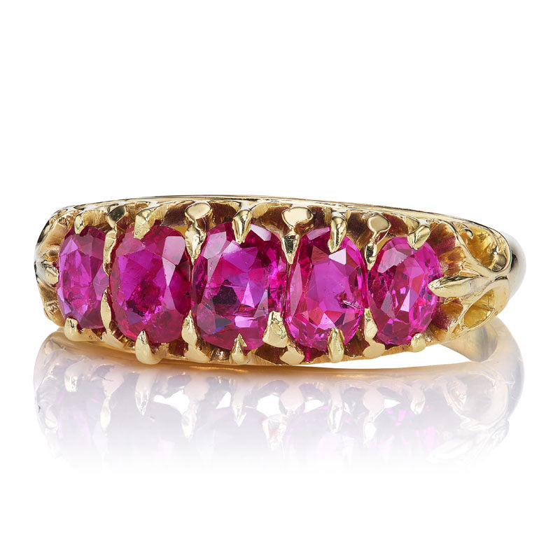 Antique Ruby Half Hoop with gemstone