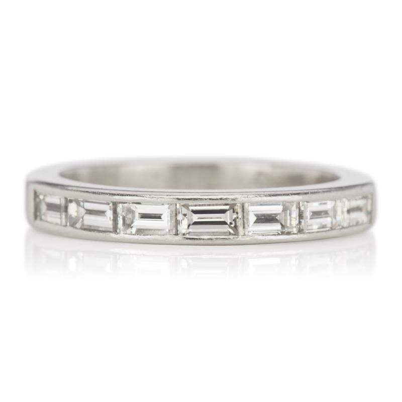 Vintage Baguette Diamond Eternity Band in Platinum