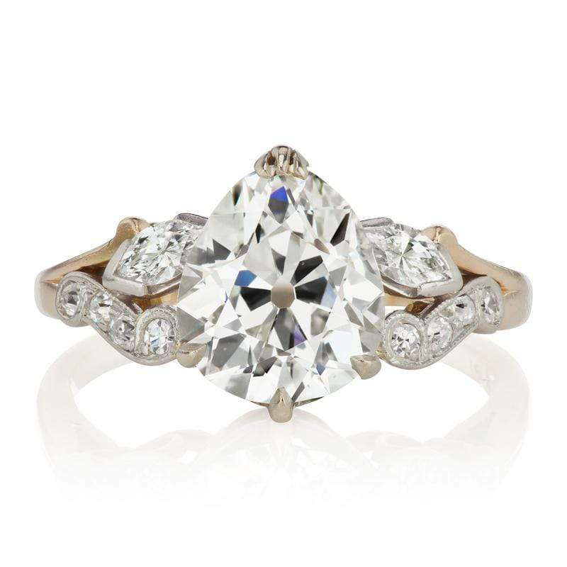 Unique Vintage Birks Pear Diamond Engagement Ring