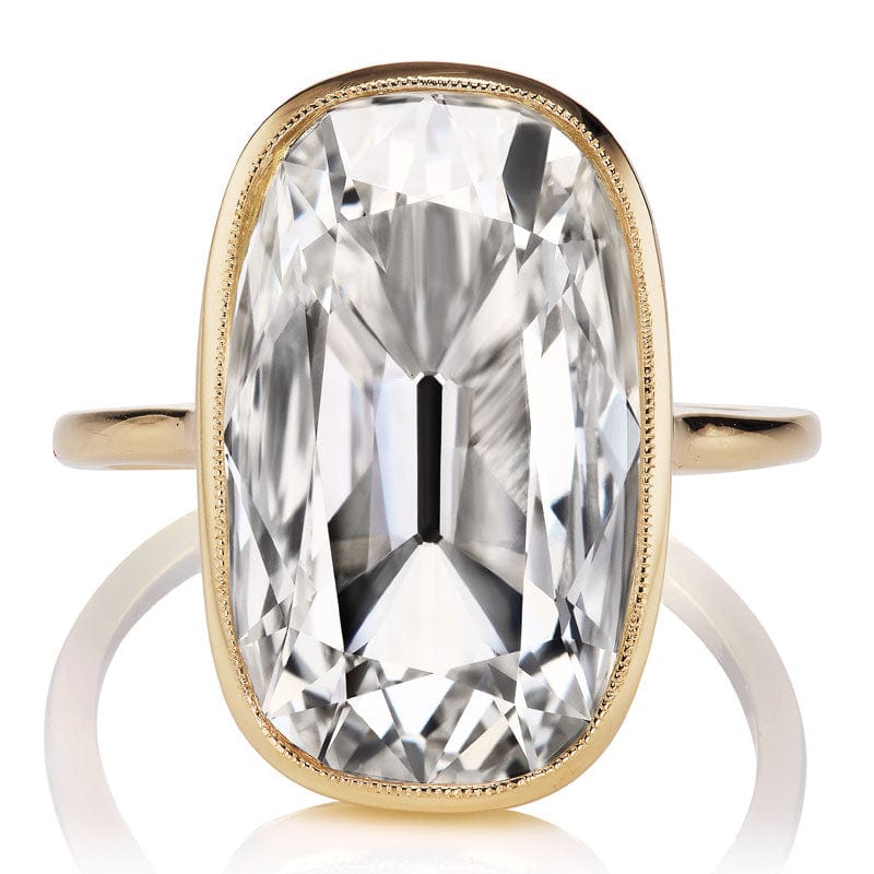 6 carat Antique Style Cushion Cut Engagement Ring