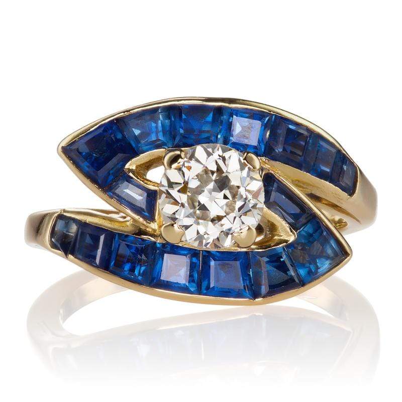 Unique Spiral Engagement Ring - Diamond & Sapphire | Victor Barbone