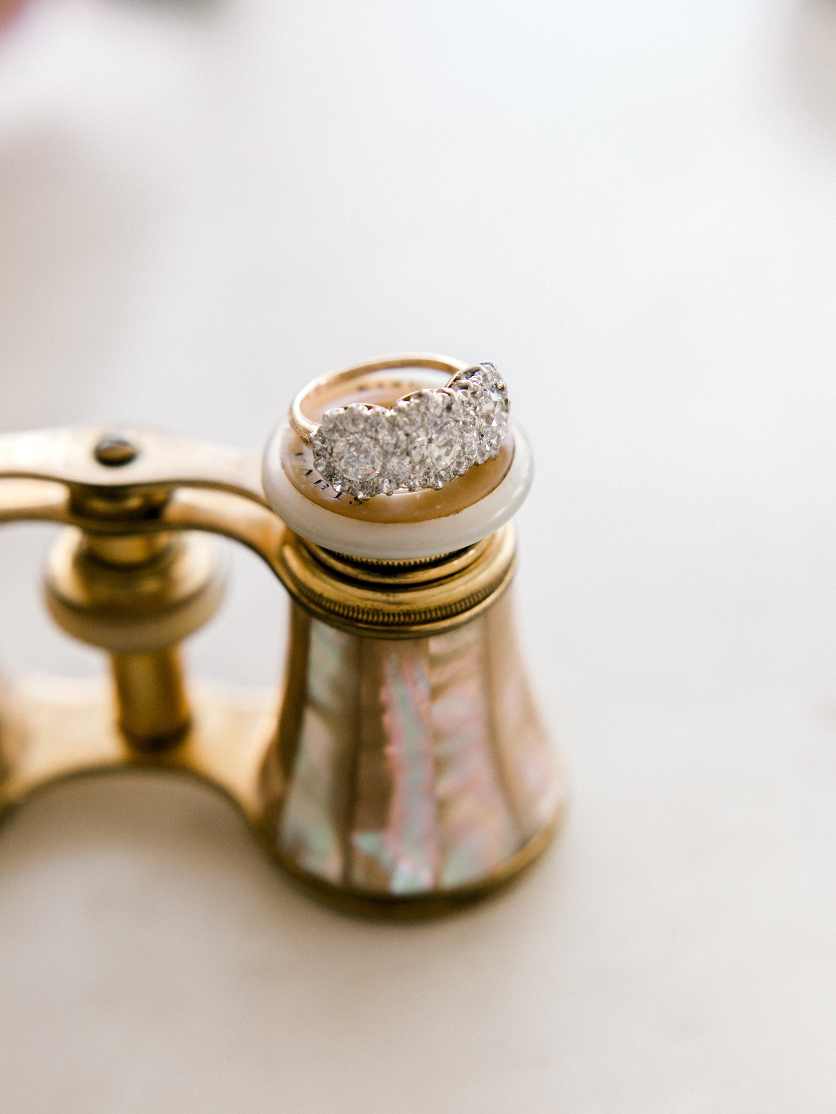 Cluster Three Stone Ring