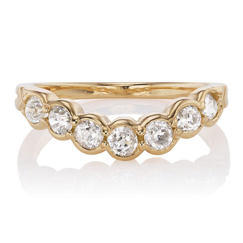 7 OEC Diamonds - 0.73 cts 18kt Yellow Gold Setting