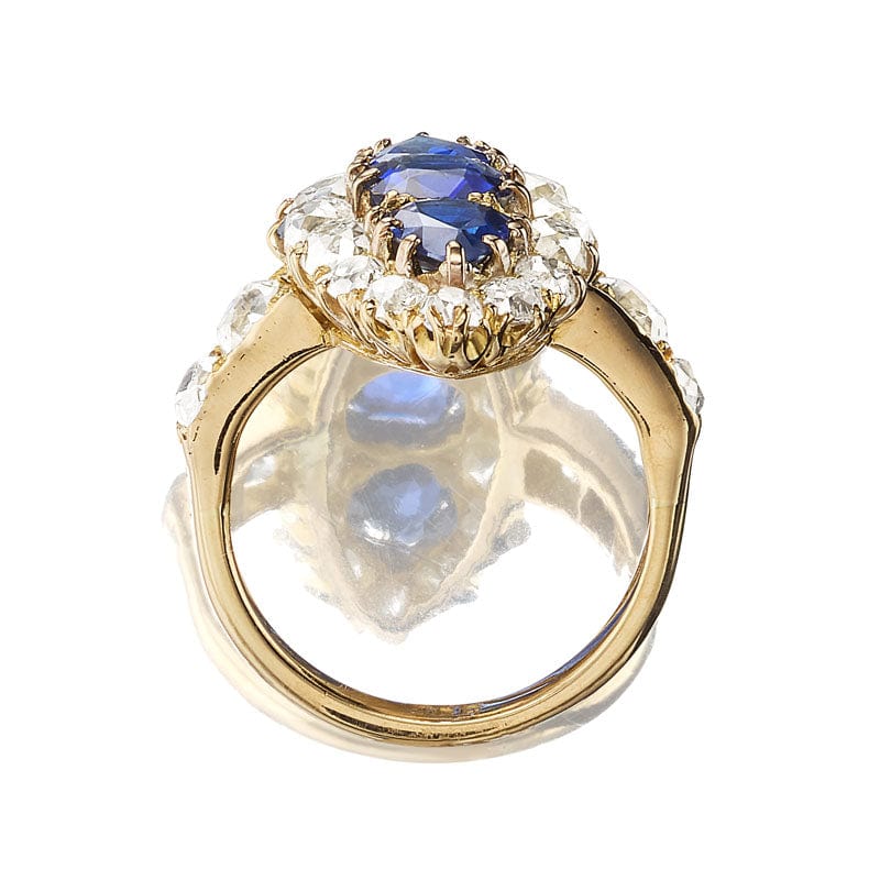 Vintage Pear Cut Sapphire Diamond Ring