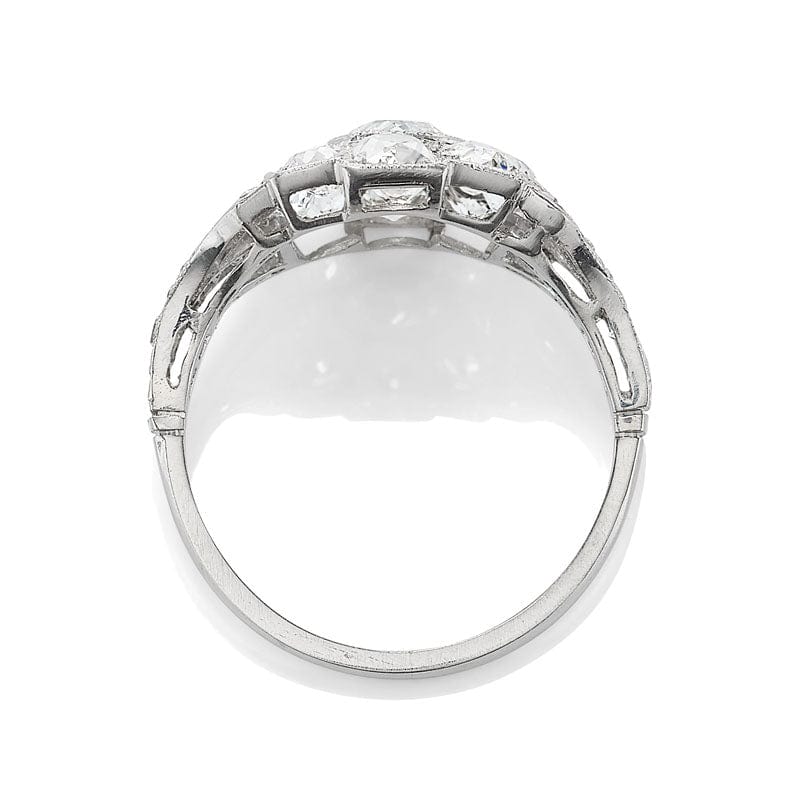 Stunning Vintage Art Deco Cluster Ring in Platinum Setting