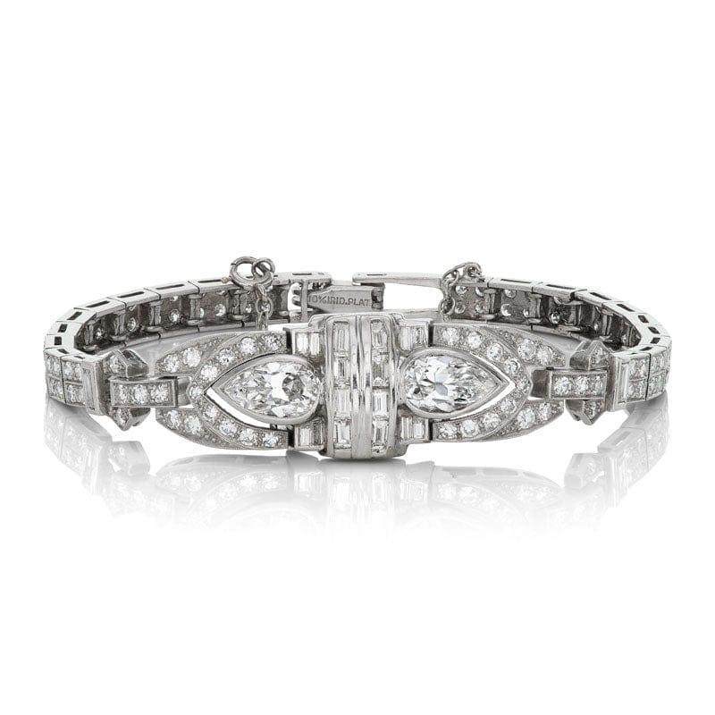 Art Deco Pear Diamond Bracelet