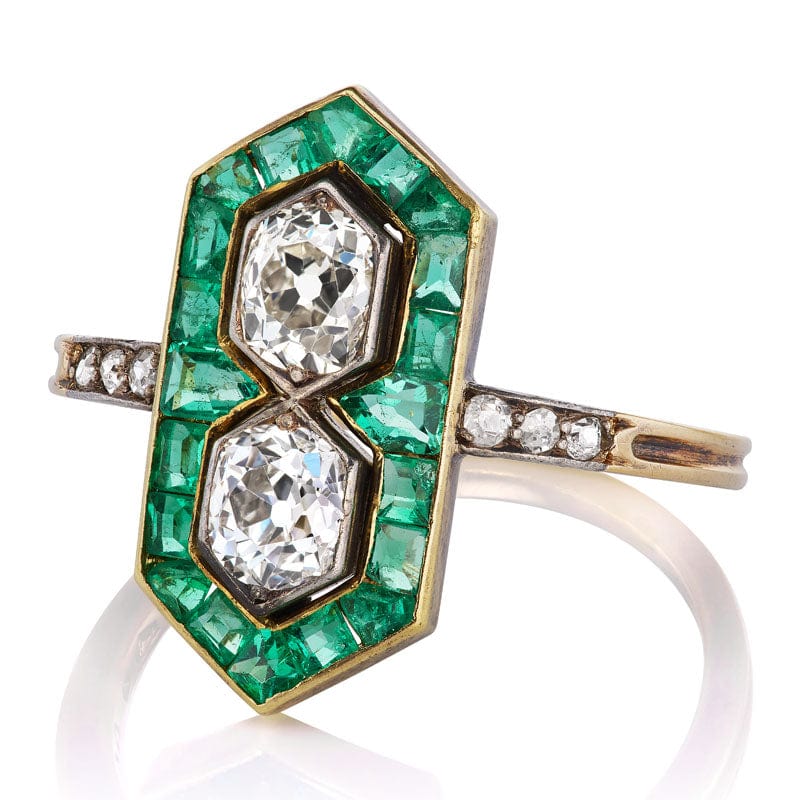 Unique Diamond & Emerald Cocktail Ring