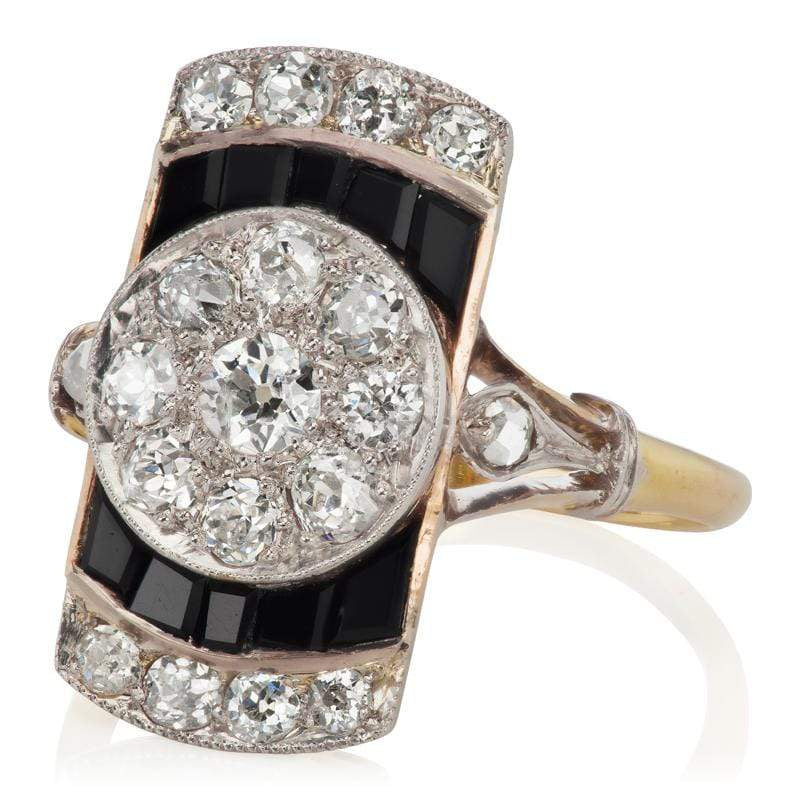 Diamond + Onyx Ring with gemstone