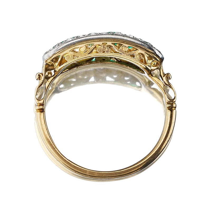 Emerald + Diamond Band diamond with gemstone