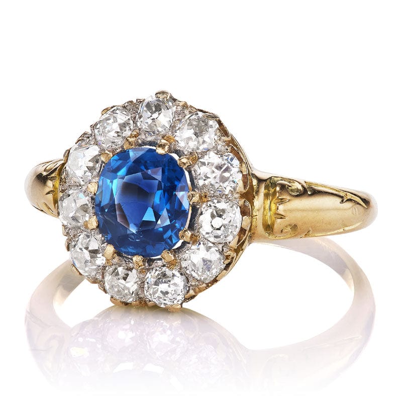Sapphire Cluster Ring diamond with gemstone