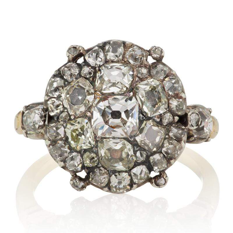 Georgian Cluster Diamond Engagement Ring Circa 1800 | Victor Barbone