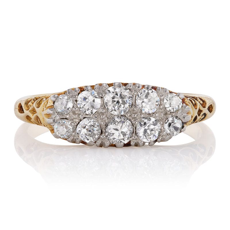 Edwardian Era Half Hoop with 10 OEC Diamonds