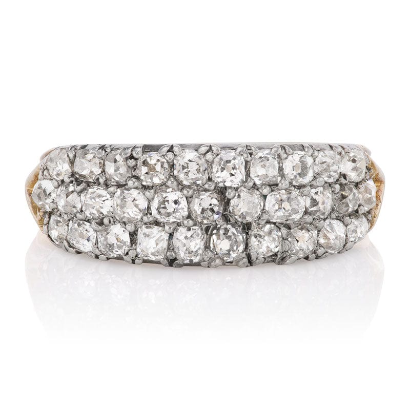Vintage Ring - Three Rows of Small OEC Diamonds