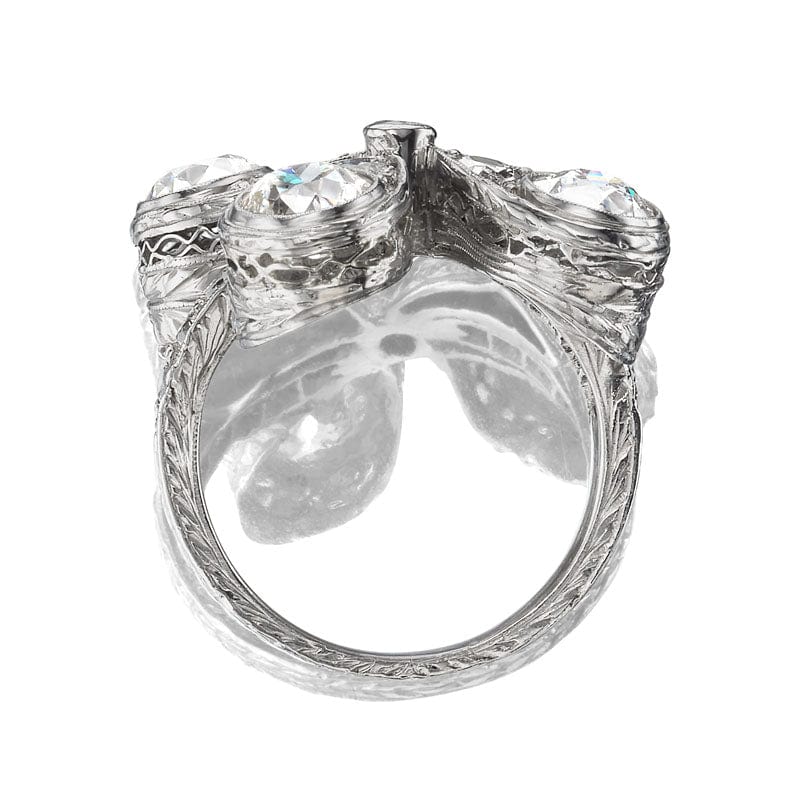 Unique Vintage Art Deco 3 Stone Engagement Ring