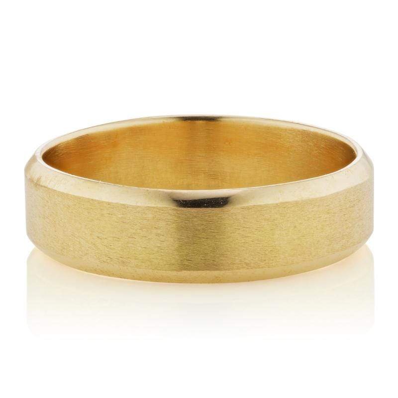 Flat Men's Wedding Band - 18Kt Yellow Gold, 5.8mm | Andria Barboné
