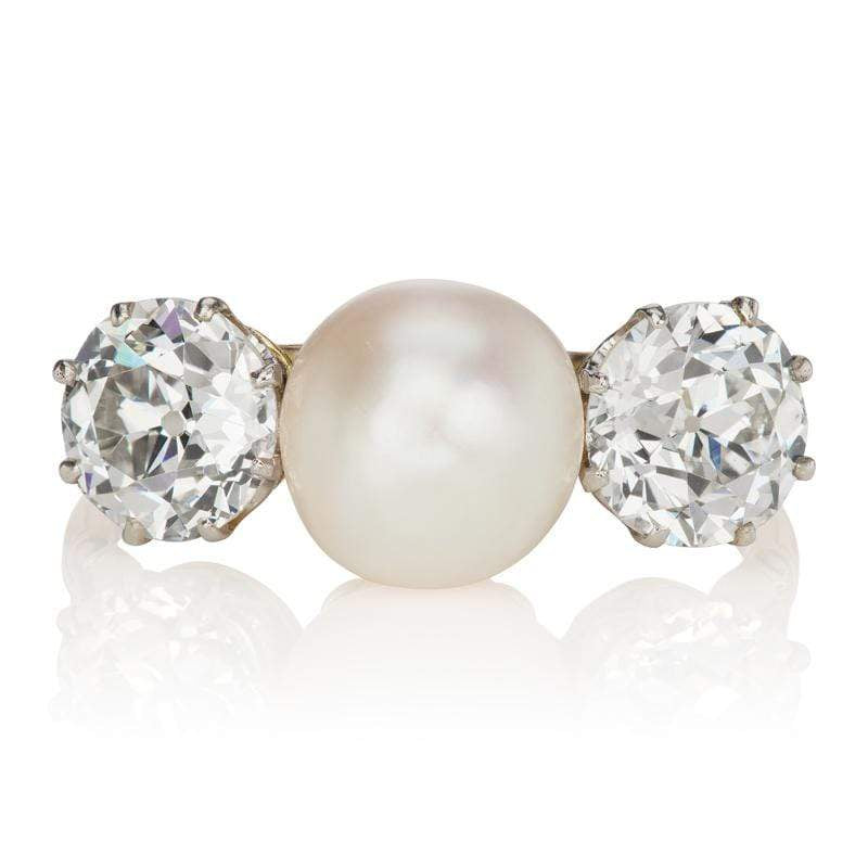 Edwardian Pearl & Diamond Engagement Ring