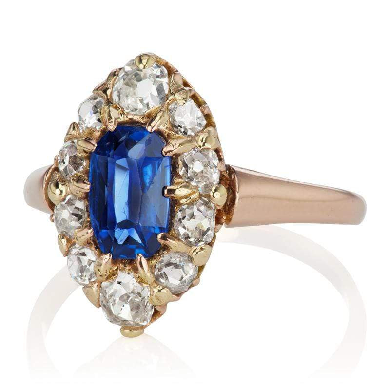 No-heat Burmese Sapphire engagement ring