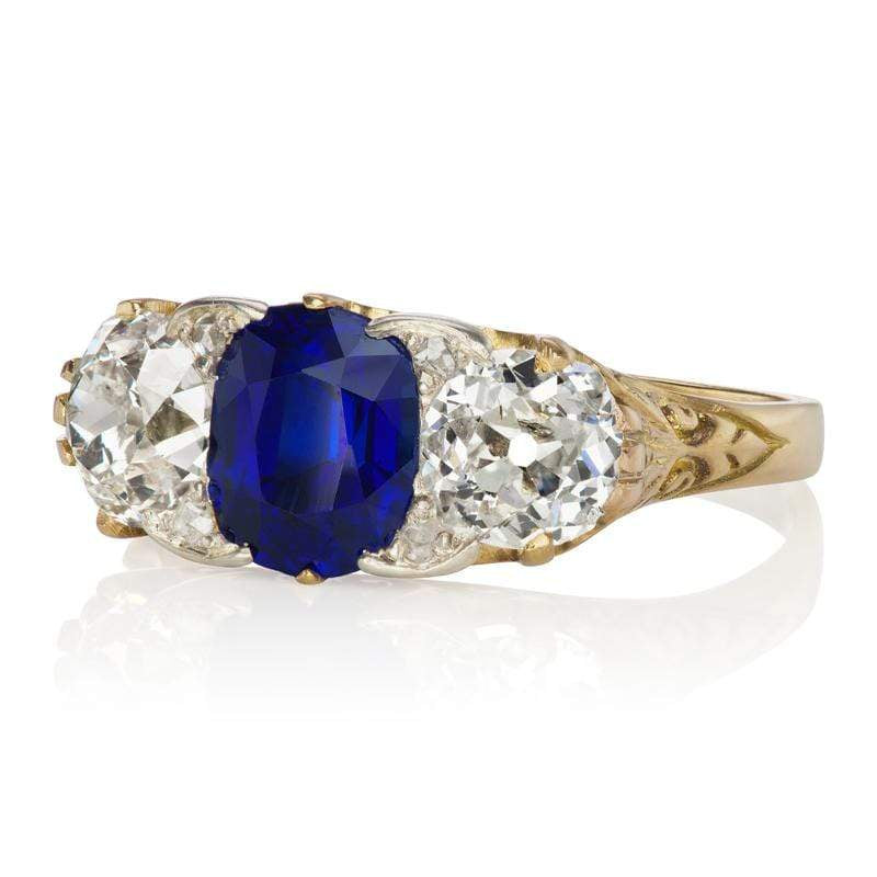 No-Heat Cambodian Sapphire engagement ring