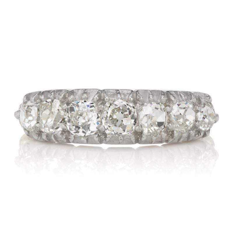 Silver Topped 7 Diamond Engagement Ring