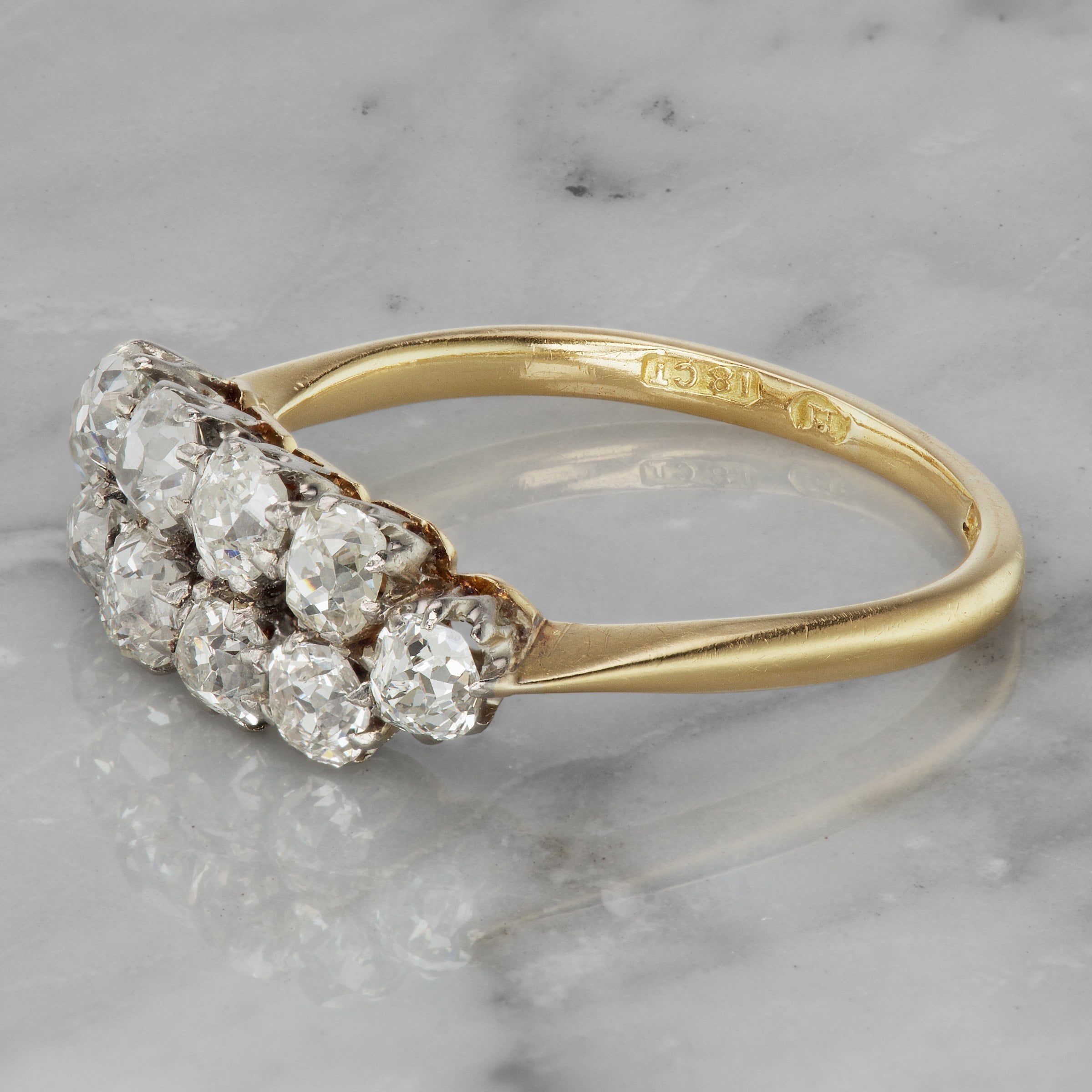 Old Mine Cut Diamond Band