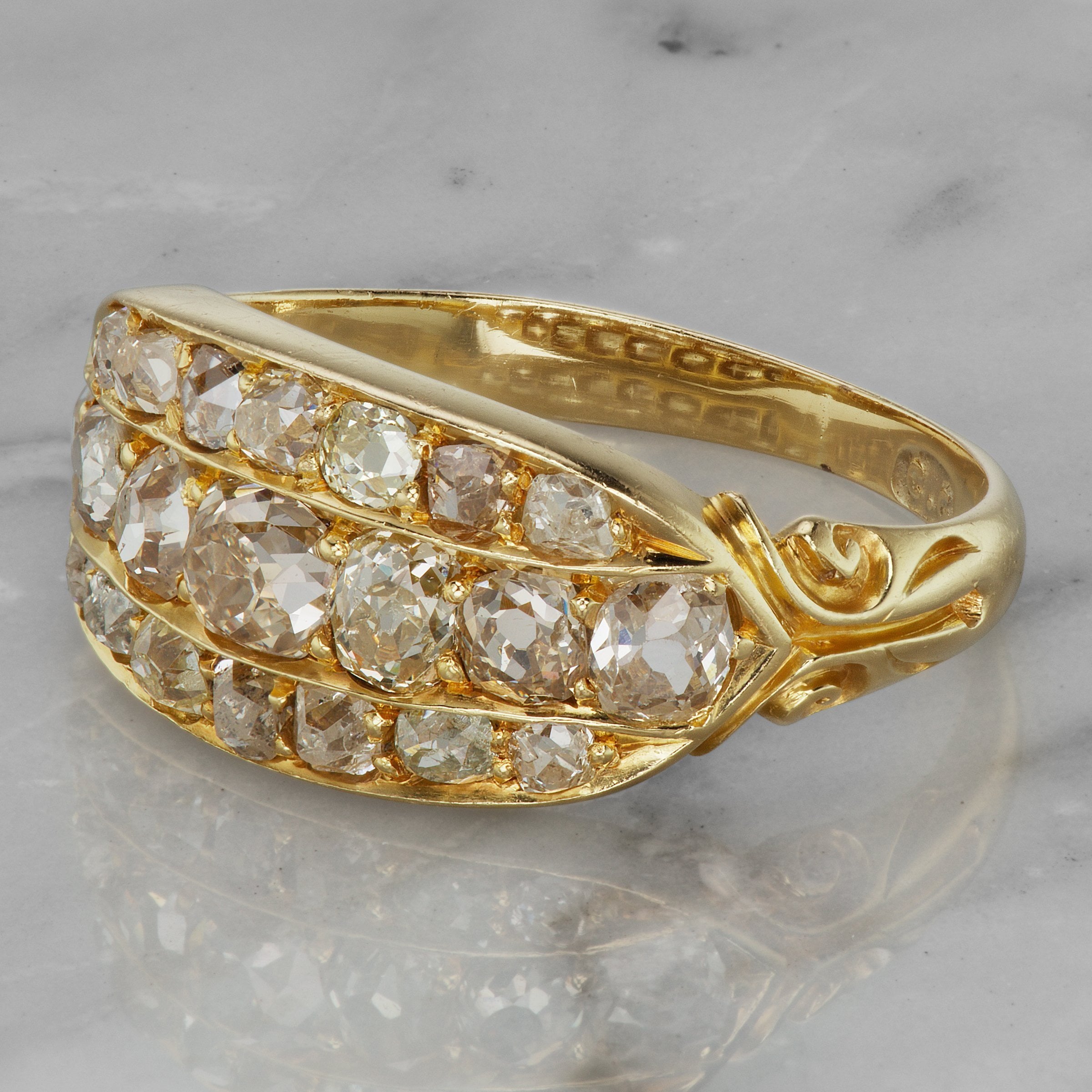 Old Mine Cut Diamond Band