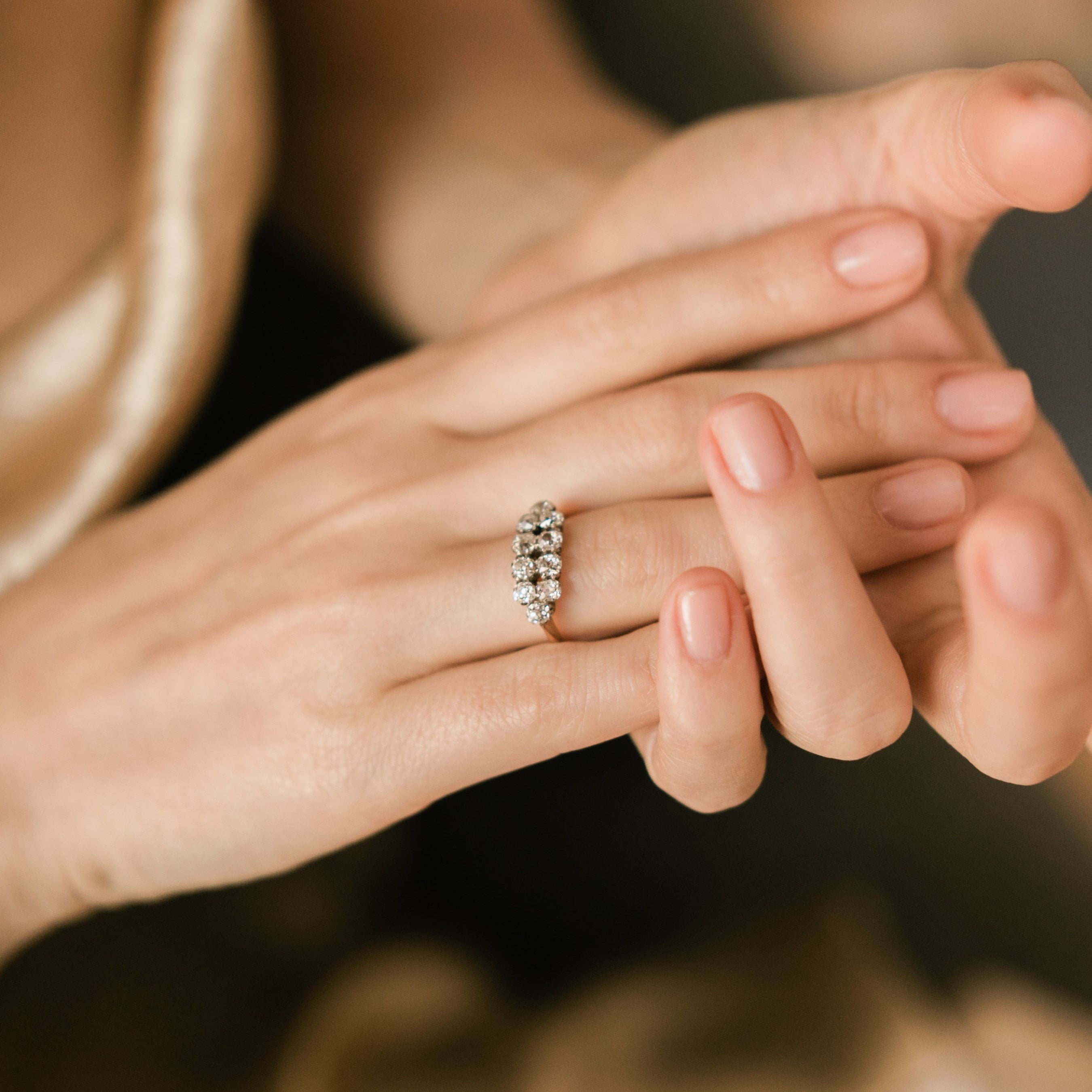 Old Mine Cut Diamond Band