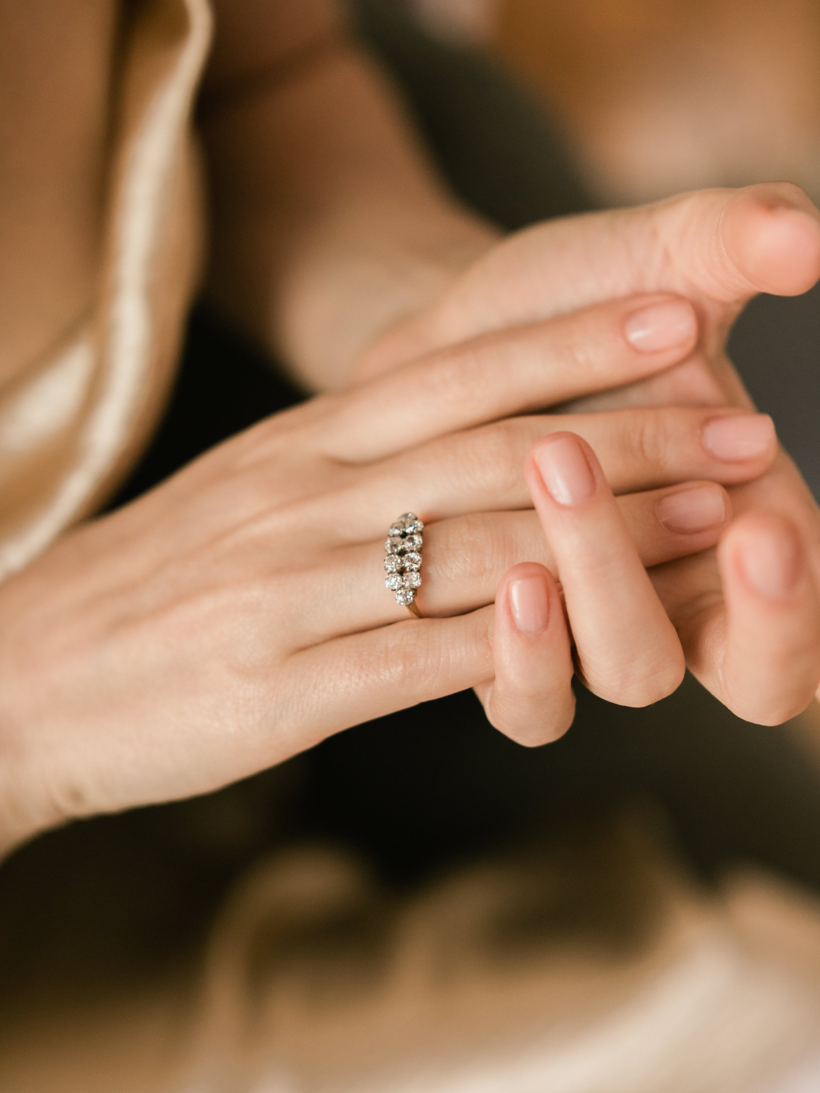 Old Mine Cut Diamond Band