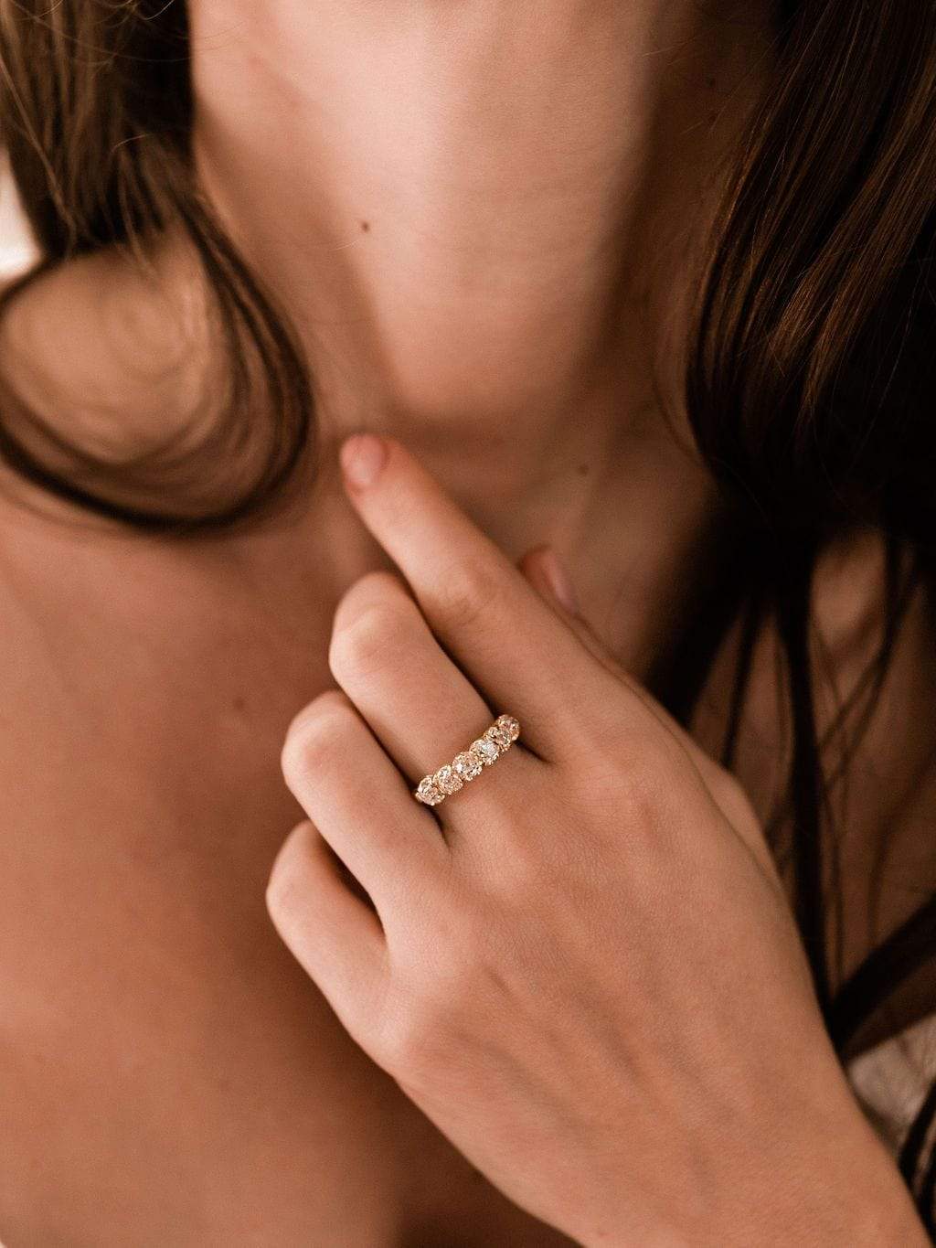 Old Mine Cut Diamond Band