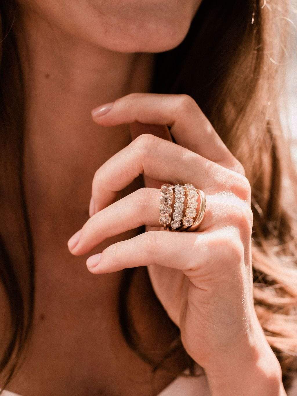 Old Mine Cut Diamond Band